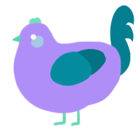 A lilac and sea chicken