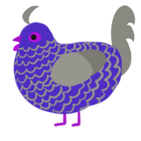 Mallgoth, a indigo and ash chicken with a lace pattern