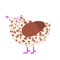 A cream and russet chicken with a speckle pattern