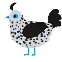 (unnamed), a mist and sable chicken with a speckle pattern