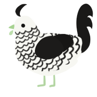 (unnamed), a white and sable chicken with a lace pattern