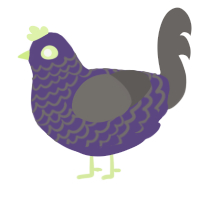 clone, a overcast and grey chicken with a lace pattern