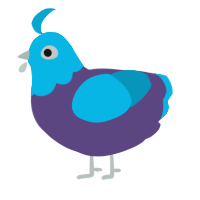 A overcast and cerulean chicken with a head pattern
