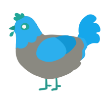 A ash and sky chicken with a head pattern