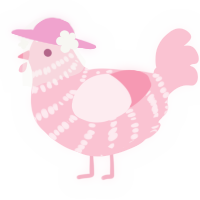 A rose chicken with a bar pattern