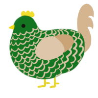 A leaf and beige chicken with a lace pattern