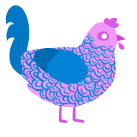 Little Lacy, a lavender and sapphire chicken with a double-lace pattern