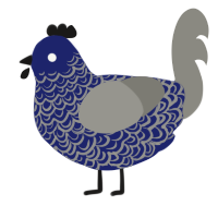 A navy and ash chicken with a double-lace pattern