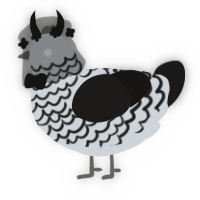 A mist and sable chicken with a lace pattern