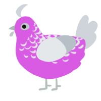 A orchid and mist chicken with a half-lace pattern