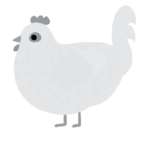 A sable chicken with a speckle pattern