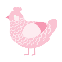 A rose chicken with a lace pattern