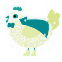 A white and lemon chicken with a double-lace pattern