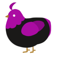 yo whaddup man, a sable and plum chicken with a head pattern