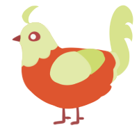 A vermilion and lemon chicken with a head pattern