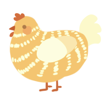 A honey and cream chicken with a bar pattern