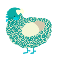 A sea and mist chicken with a double-lace pattern