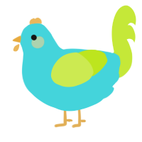 A aqua and lime chicken