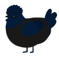 A sable and tumblr chicken with a head pattern