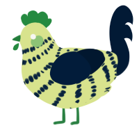 A lemon and tumblr chicken with a bar pattern
