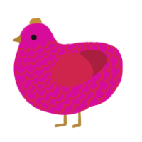 epilepsy warning, a fuchsia and crimson chicken with a lace pattern