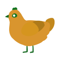 A orange and ochre chicken