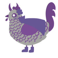 The Purple Rain, a ash and violet chicken with a lace pattern
