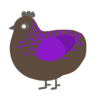 (unnamed), a bark and violet chicken with a half-lace pattern