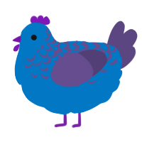 A sapphire and overcast chicken with a half-lace pattern