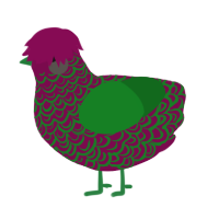 rosebush overgrowth, a wine and leaf chicken with a double-lace pattern