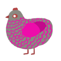 A ash and fuchsia chicken with a lace pattern