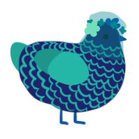 Biolumi Radiance, a navy and turquoise chicken with a lace pattern