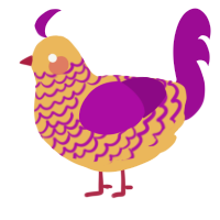 A honey and plum chicken with a lace pattern
