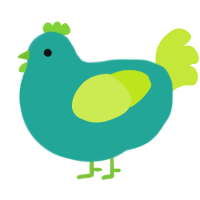 Breezy Lime, a turquoise and lime chicken