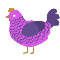 A orchid and overcast chicken with a lace pattern
