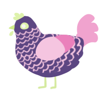 A overcast and pink chicken with a lace pattern