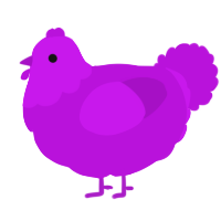 A amethyst chicken with a head pattern