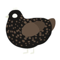 A sable and bark chicken with a speckle pattern