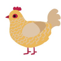 Devious Nugget, a honey and beige chicken with a lace pattern