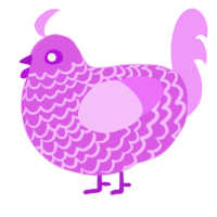 A orchid and lavender chicken with a lace pattern