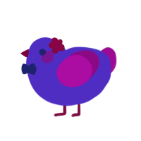 A indigo and plum chicken