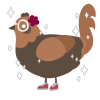 A bark and brown chicken with a head pattern