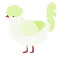 A white and apple chicken with a half-lace pattern