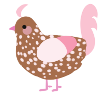 A brown and rose chicken with a speckle pattern