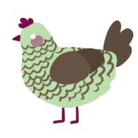 A gluppy and bark chicken with a lace pattern