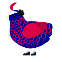 Like A G666, a navy and maroon chicken with a lace pattern