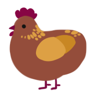 roasted, a russet and orange chicken with a neck-speckle pattern