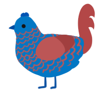 Fruit Gushers, a sapphire and red chicken with a lace pattern