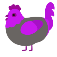 (unnamed), a grey and amethyst chicken with a head pattern