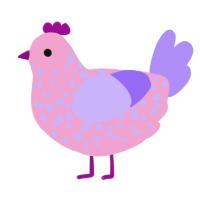 (unnamed), a pink and lilac chicken with a speckle pattern